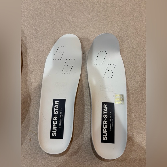 GOLDEN GOOSE Super-Star distressed glittered leather suede slip-on sneakers 41 - Picture 12 of 17